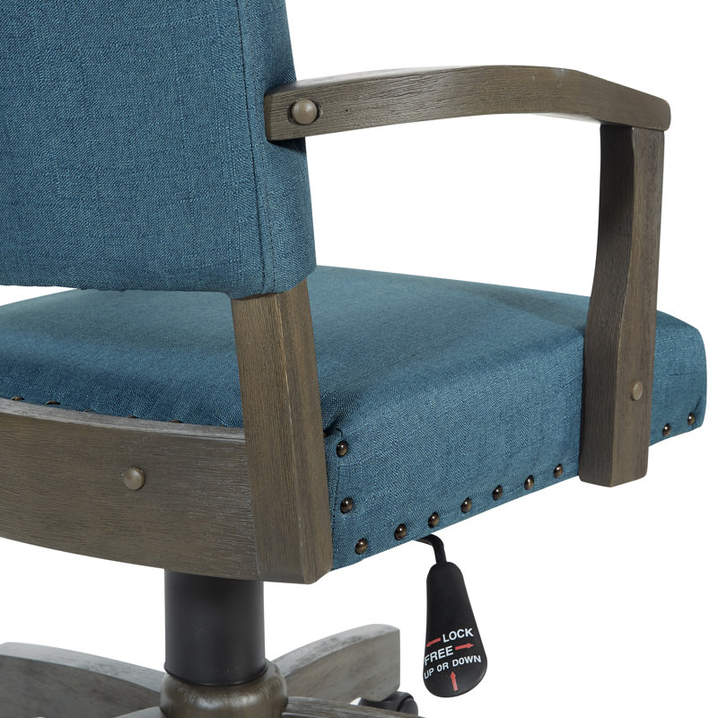 Santina Polyester Blend Bankers Chair, Blue