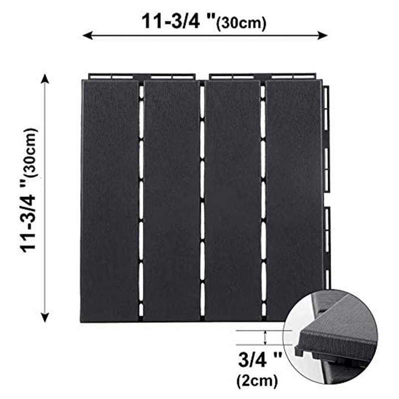 11.75'' L x 11.75'' W Composite Tile, Gray