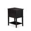 Ensemble de très grand lit 3 pièces avec structure de lit capitonnée et 2 tables de chevet noires brossées pour chambre à coucher - similicuir brun foncé avec texture noire et pieds noirs-271646641-271646606