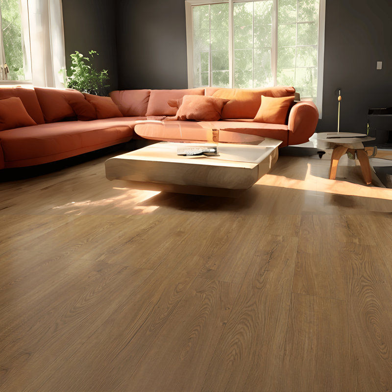 Fixturedisplays® Luxury Chiselled Wood Grain Vinyl Flooring Tiles Interlocking Flooring 10 Case/100 Sheets 48" X 7" Wood-Look Planks 23 Square Feet 15762