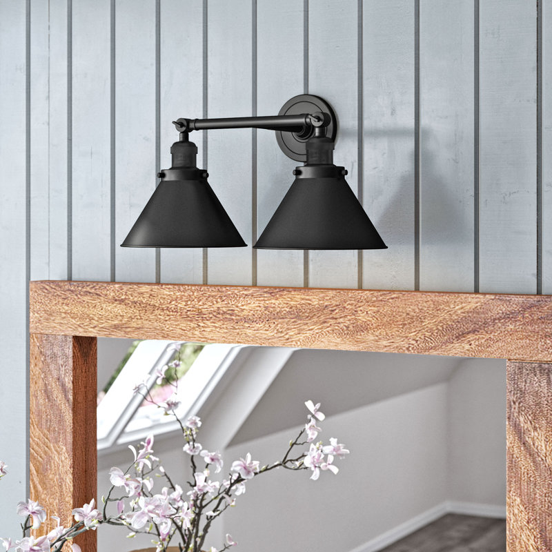 Éclairage pour salle de bain à intensité variable 2 lumières Reppert, Noir mat, Noir mat, Ampoule DEL 6 watts Vinage