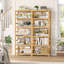 Étagères de rangement pour salle de bain en bambou H 63,4 "x l 23,6", bibliothèques ouvertes à 5 niveaux, tablettes de rangement de cuisine (paquet de 2)-1123731238