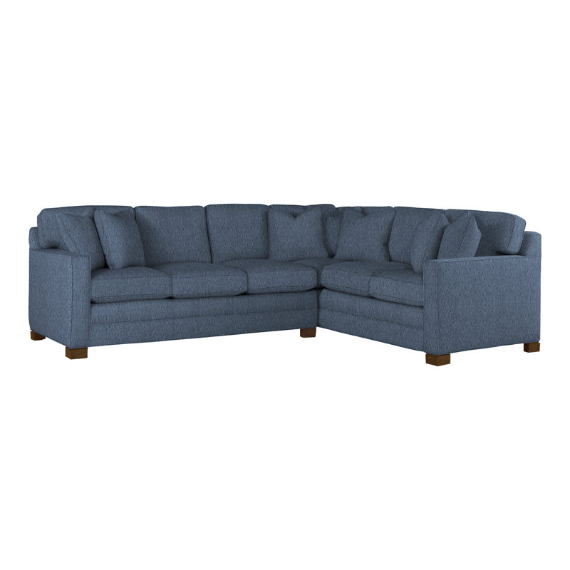 American Bungalow 2-Piece Hillcrest L-Sectional, Navada Blue, Havana