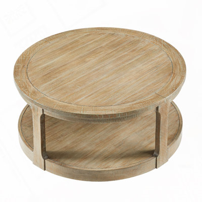 2 Tier Traditional Round Circle Wooden Centre Coffee Table