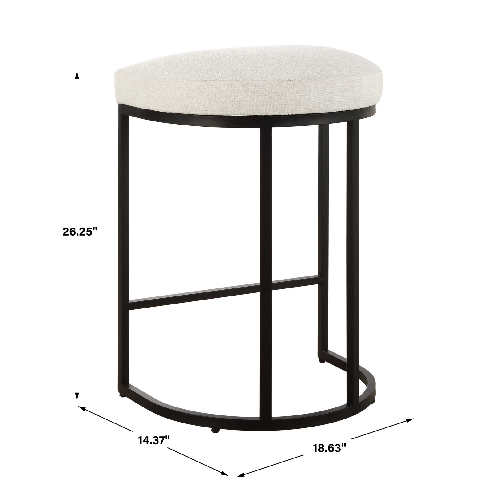 26" Bar Stool, Beige, Black