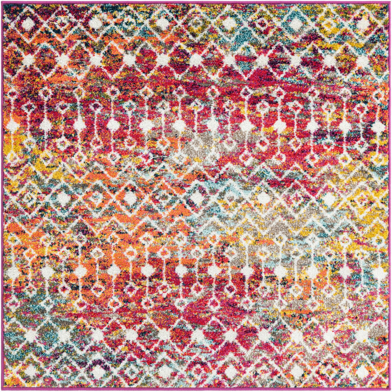 Geometric Indoor Rug, Square 4'