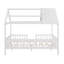 Lit double pour enfant Montessori, structure de lit en bois avec clôture et toit, lit plateforme pour tout-petits blanc