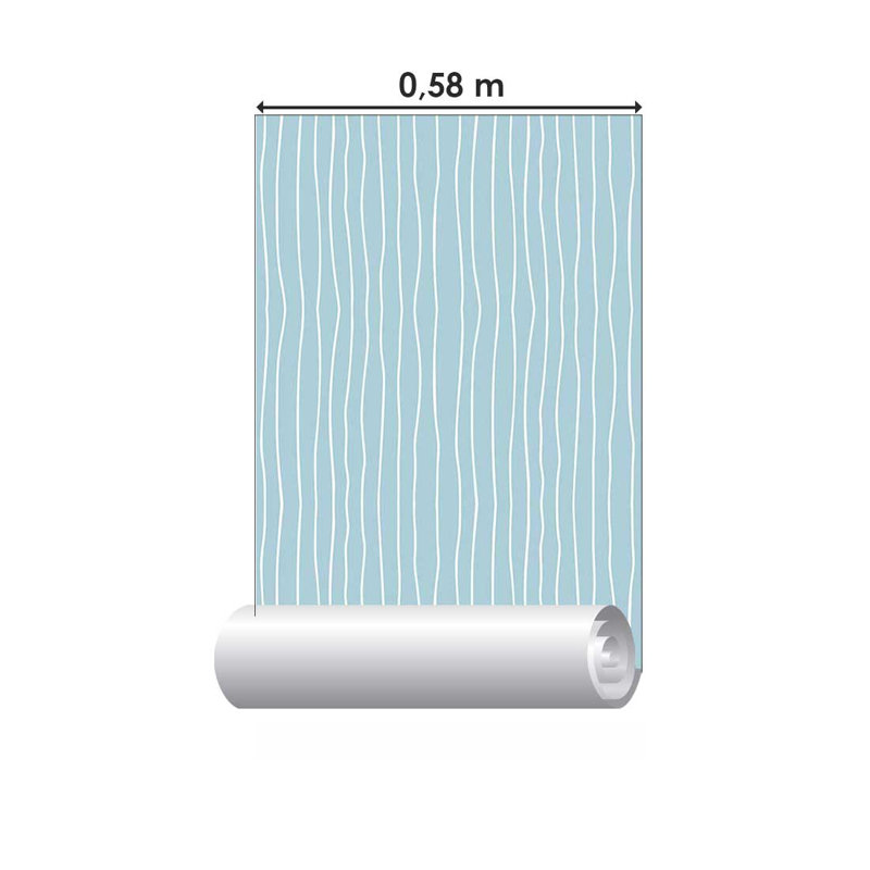 Rouleau de papier peint adhésif Hargill, Bleu, 126 po x 24 po