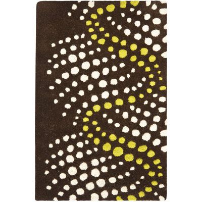 Tapis brun en laine touffeté à la main Campo