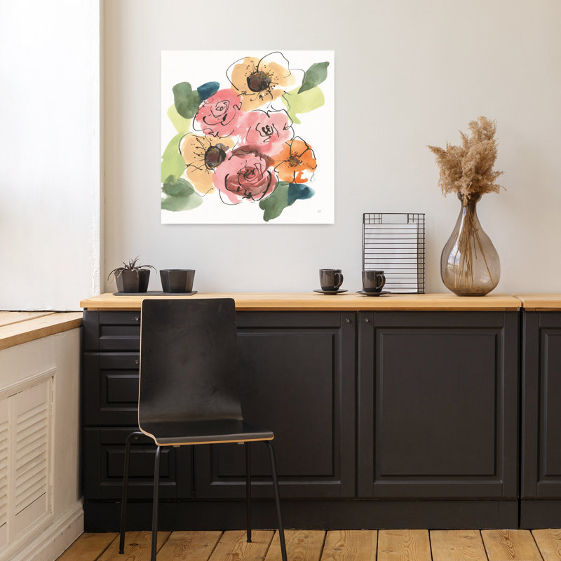 Bouquet tendance I, art floral contemporain, H 18 po x l 18 po