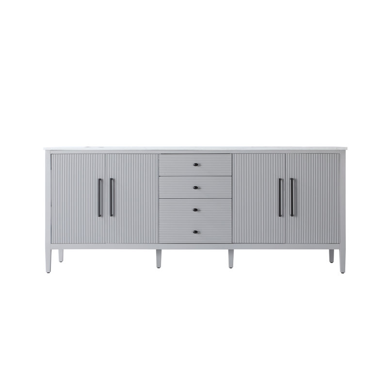 Meuble-lavabo double 84 po, Gris