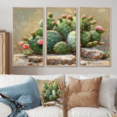 Shoshana - Floral Cactus Wall Decor Set