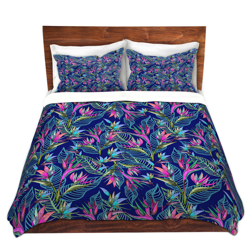Ensemble de housse de couette pour grand lit DiaNoche par Yasmin Dadabhoy - bleu tropical 2