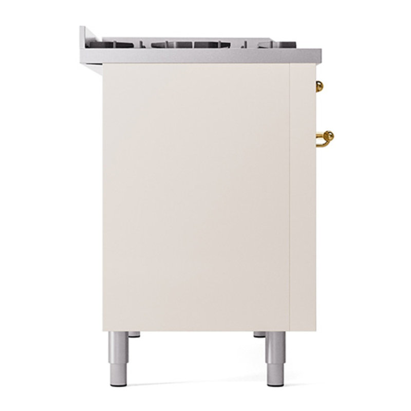 ILVE Nostalgie II 48 Dual Fuel Range , Liquid Propane, Antique White/Brass