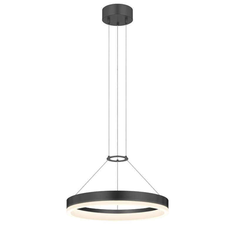 Corona 1-Light LED Unique / Statement Chandelier, 2" H x 16" W x 16" D, Satin Black, 3000K