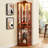 Oak Lighted Curio Cabinet With Customizable Shelves And Elegant Design Classy Display Adjustable Fine Details-7189590