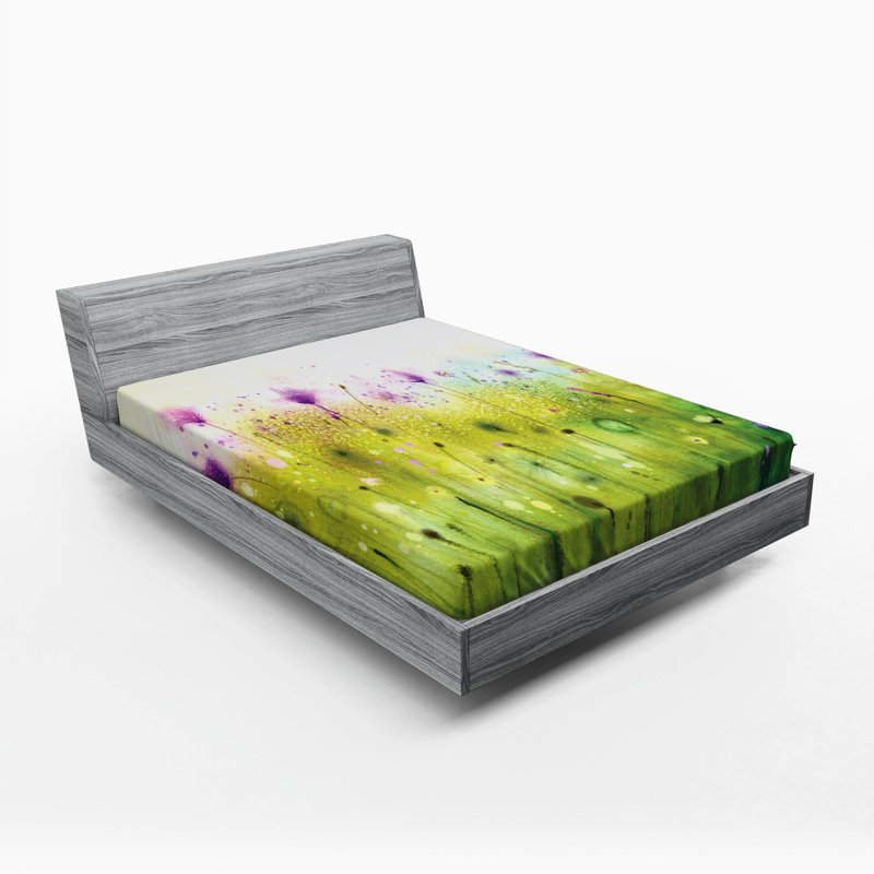 Microfiber Floral Fitted Sheet, Full Fitted Sheet