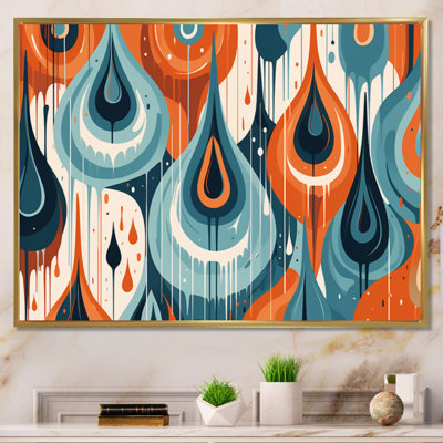 " Orange Blue Midcentury Balance III "