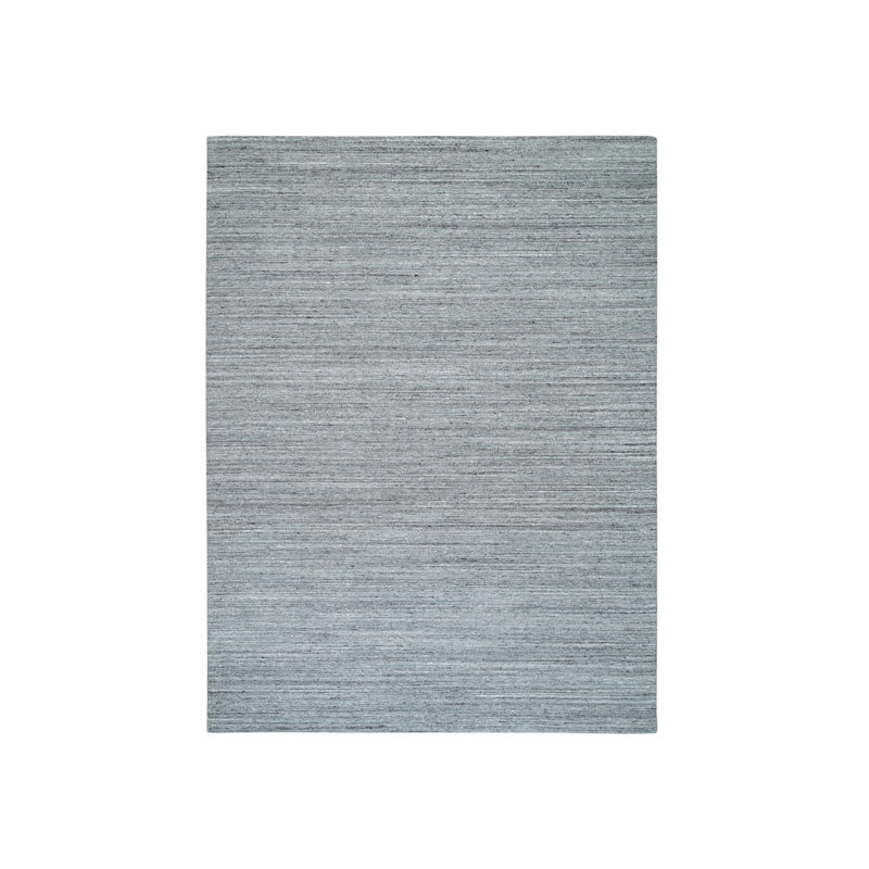 Tapis de style oriental moderne en laine tissé à la main 9 pi x 12 pi gris Arsenic 74ADF97F1403429FA9B577D2C9ED93B5
