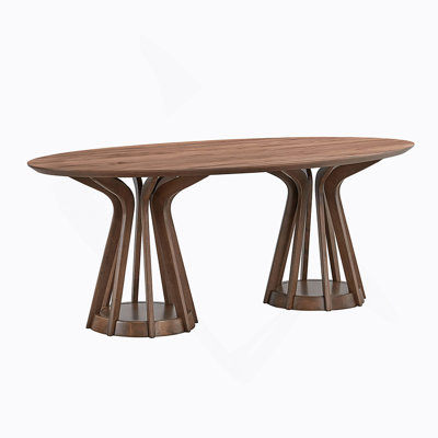 Table de salle à manger moderne en bois 78,74 pouces Ellipse