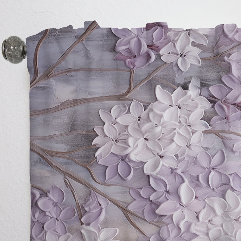 Blooming Lilac Melody I - Rideau traditionnel - Velours obscurcissant - 1 panneau, L 52 po x L 95 po