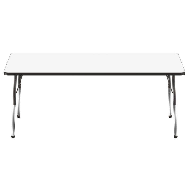 Table d'activités rectangulaire, 30" x 72", Roulement à bille standard, Tableau blanc / noir