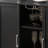 47.4-Inch U-Shaped Bar Table, Folding Tabletop With Power Outlet, Double-Door Storage Cabinet, Built-In Wine Rack, Multi-Purpose For Dining Room Use, Black.-1689154148
