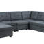 Canapé modulaire 119 places en tissu tissé gris avec repose-pieds 119 po