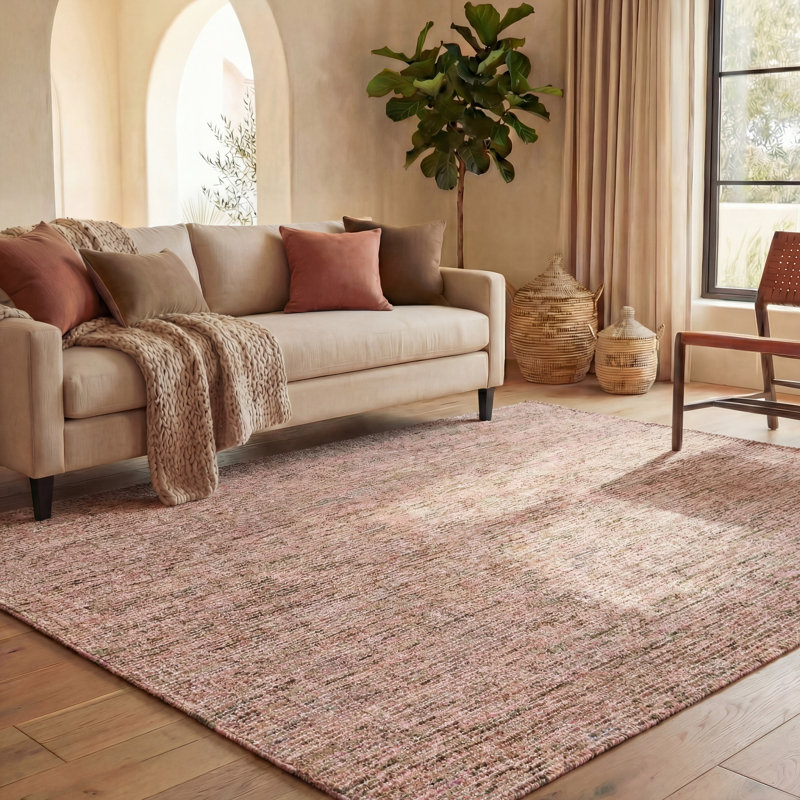 Tapis en laine touffeté à la main Burchett, Rectangle 8 pi x 10 pi