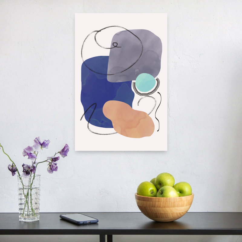Abstract Fluid Shapes Abstract Modern Wall Art Print, 60.96cm H x 40.64cm W