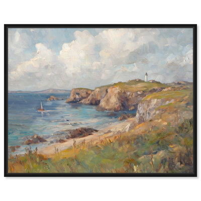 Overlook of the Sea Canvas Vintage Landscape by Art Remedy
