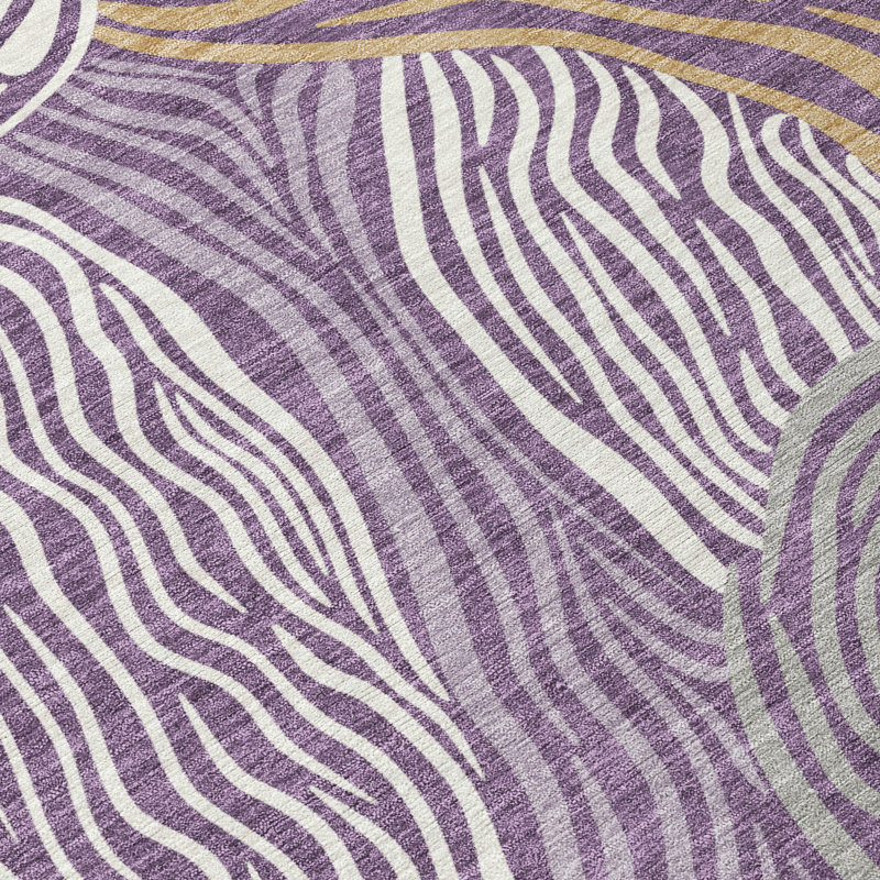 Tapis intérieur / extérieur lavable à la machine Chantille ACN2603, 8 pi x 10 pi, Violet
