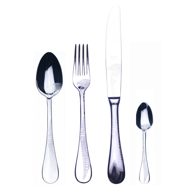 Caccia Flatware Set - 24 Pieces - Stainless Steel, Silver