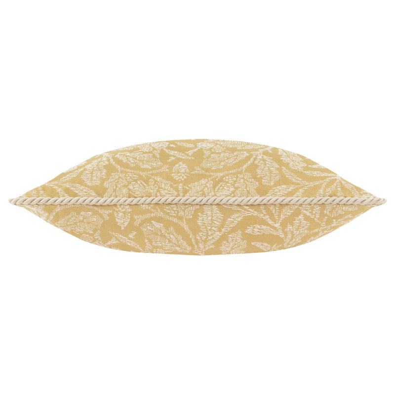 Acorn Tonal Floral Square Throw Pillow Cover, Yellow