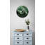 Horloge murale en marbre vert - Art abstrait pierre émeraude - Décoration moderne en verre trempé - Horloge ronde de luxe inspirée de la nature pour le salon-547900941-547900915