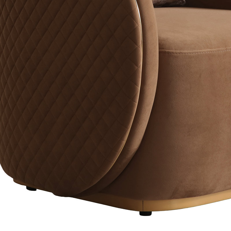 Ariana Barrel Chair, Caramel Velvet