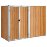 vidaXL Tool Shed Brown Galvanized steel, metal Large Garden Tool Shed