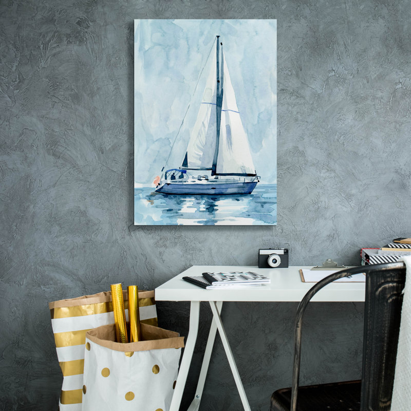 Toile épique «Lone Sailboat 2» par Emma Caroline, 18 po x 26 po