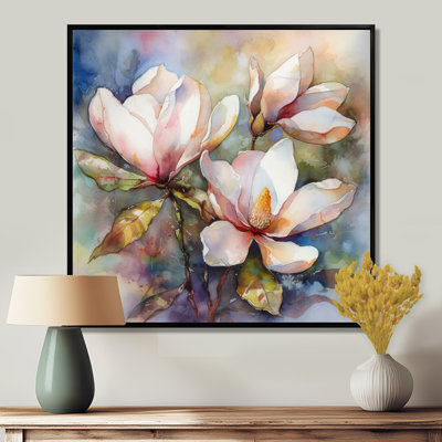 «Pink Magnolia Symphony III - Magnolias», reproduction sur toile encadrée
