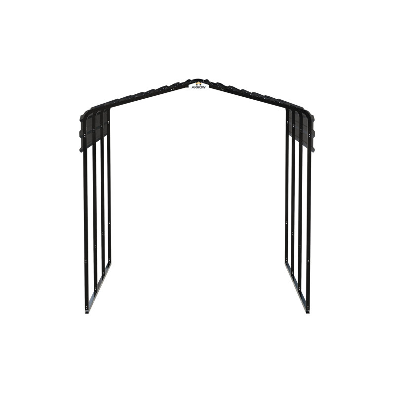 Galvanized Steel Carport, 10X15X9, Dark Gray 