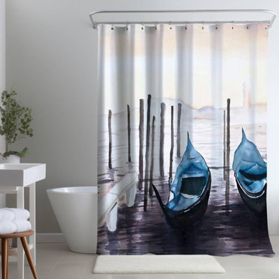 Shower Curtain LA131 – Polyester Shower Curtain, Dye Sublimation Print, 71" W × 74" L