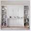 Grand lit escamotable avec bureau et bibliothèque