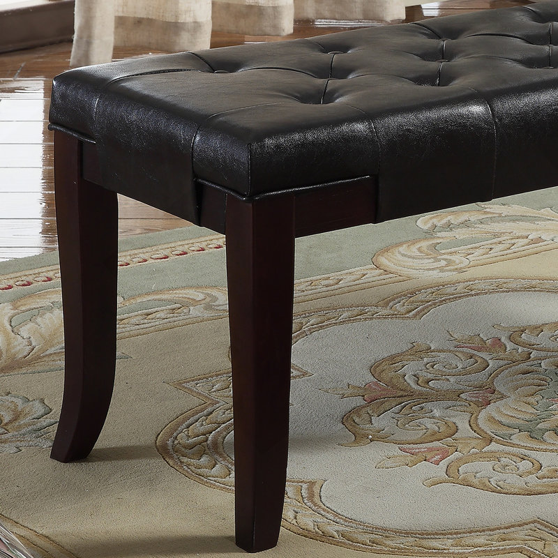 Banc capitonné, similicuir, espresso, Noir