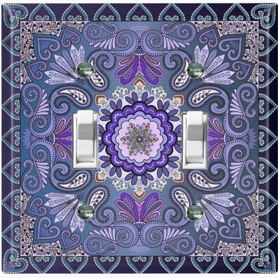 Patterned 2 - Gang Toggle Light Switch Standard Wall Plate