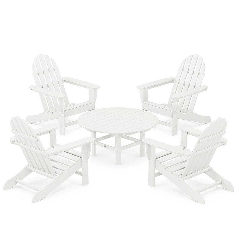 POLYWOOD Classic Adirondack Conversation Set, White
