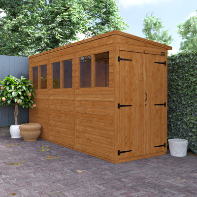 12x4w TigerFlex® Shiplap Pent Double Door Shed