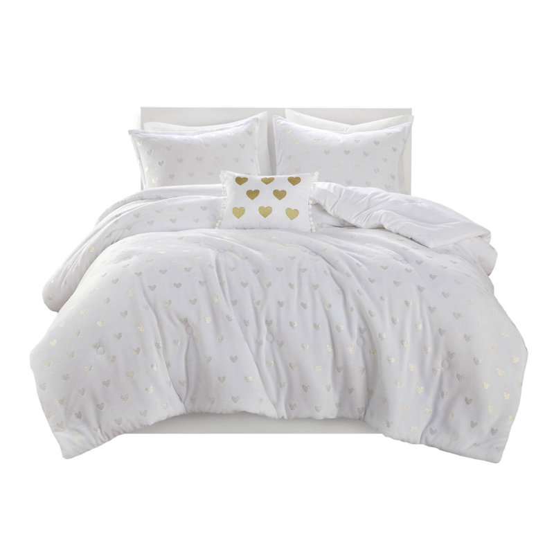 Luxurious Plush Bedding Sets, Metallic Print, Modern Style For Home