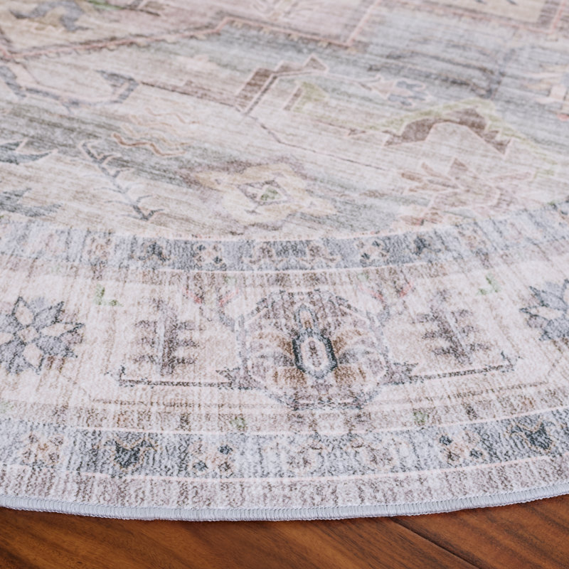 Tapis oriental lavable à la machine Arizona 328 Performance, Rond 6 pi