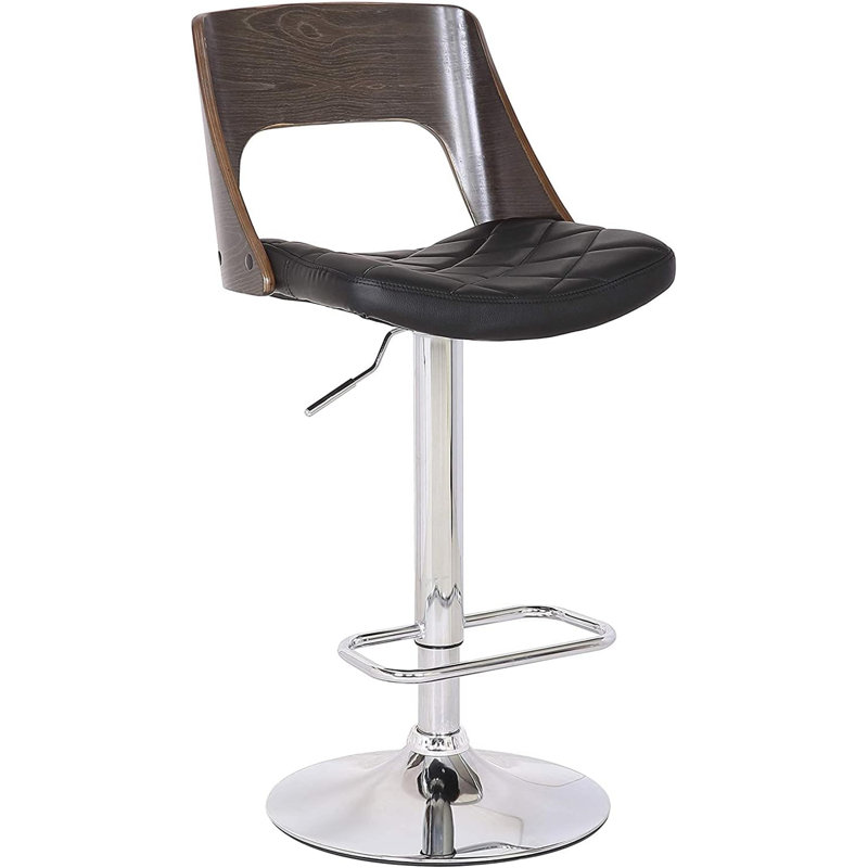 Tabouret de bar pivotant à dossier en bois cintré Bentwood