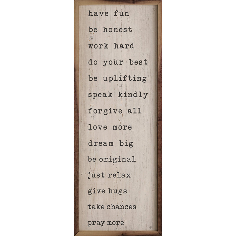 Have Fun Pray More Whitewash, H 12 po x l 4 po